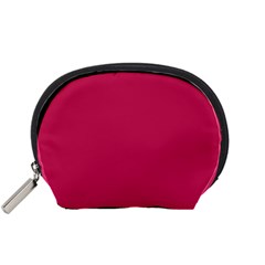 Rose Red Color Accessory Pouch (small) by SpinnyChairDesigns