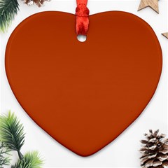 True Rust Color Heart Ornament (two Sides) by SpinnyChairDesigns