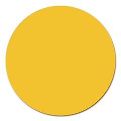 True Saffron Yellow Color Magnet 5  (round) by SpinnyChairDesigns