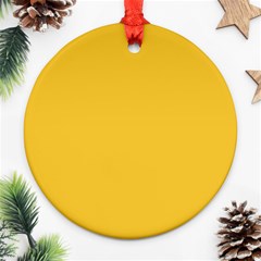 True Saffron Yellow Color Round Ornament (two Sides) by SpinnyChairDesigns