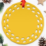 True Saffron Yellow Color Round Filigree Ornament (Two Sides) Front