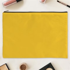 True Saffron Yellow Color Cosmetic Bag (xxxl) by SpinnyChairDesigns