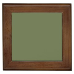 Sage Green Color Framed Tile by SpinnyChairDesigns