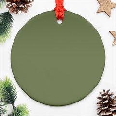 Sage Green Color Round Ornament (two Sides) by SpinnyChairDesigns