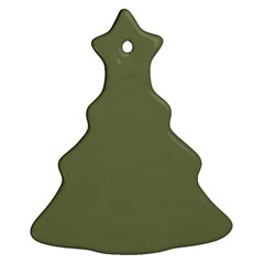 Sage Green Color Christmas Tree Ornament (two Sides) by SpinnyChairDesigns