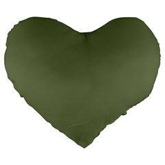 Sage Green Color Large 19  Premium Heart Shape Cushions by SpinnyChairDesigns