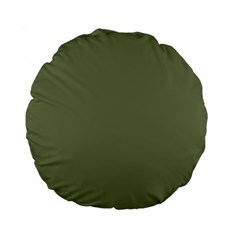 Sage Green Color Standard 15  Premium Flano Round Cushions by SpinnyChairDesigns