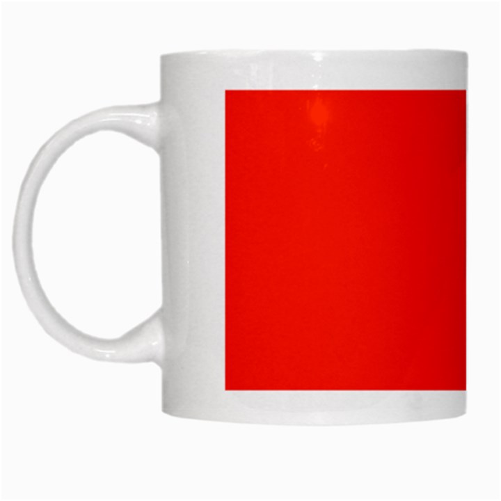 Scarlet Red Color White Mugs