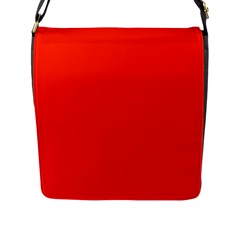 Scarlet Red Color Flap Closure Messenger Bag (l) by SpinnyChairDesigns