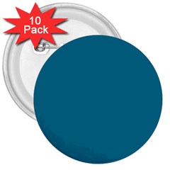 True Teal Blue Color 3  Buttons (10 Pack)  by SpinnyChairDesigns