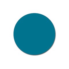 True Teal Blue Color Magnet 3  (round) by SpinnyChairDesigns