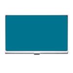 True Teal Blue Color Business Card Holder Front