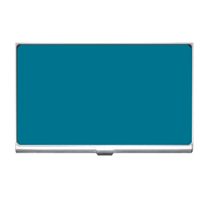 True Teal Blue Color Business Card Holder