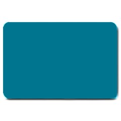 True Teal Blue Color Large Doormat  by SpinnyChairDesigns