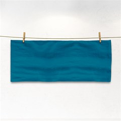 True Teal Blue Color Hand Towel by SpinnyChairDesigns