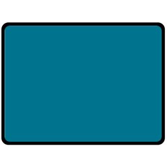 True Teal Blue Color Fleece Blanket (large)  by SpinnyChairDesigns