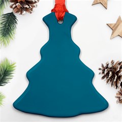 True Teal Blue Color Ornament (christmas Tree)  by SpinnyChairDesigns