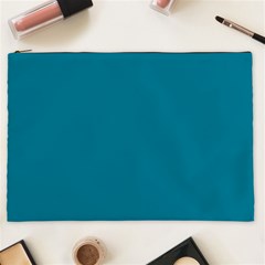 True Teal Blue Color Cosmetic Bag (xxl) by SpinnyChairDesigns