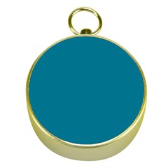 True Teal Blue Color Gold Compasses by SpinnyChairDesigns