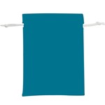 True Teal Blue Color  Lightweight Drawstring Pouch (XL) Front