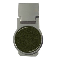 Army Green Color Textured Money Clips (Round) 