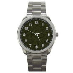 Army Green Color Textured Sport Metal Watch by SpinnyChairDesigns