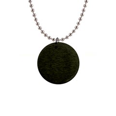 Army Green Color Textured 1  Button Necklace by SpinnyChairDesigns