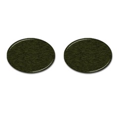 Army Green Color Textured Cufflinks (oval) by SpinnyChairDesigns