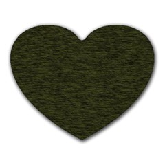 Army Green Color Textured Heart Mousepads by SpinnyChairDesigns