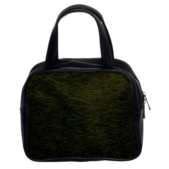 Army Green Color Textured Classic Handbag (Two Sides)