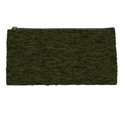 Army Green Color Textured Pencil Case