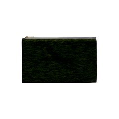 Army Green Color Textured Cosmetic Bag (Small)