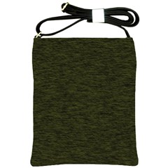 Army Green Color Textured Shoulder Sling Bag by SpinnyChairDesigns