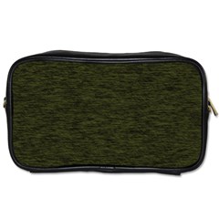 Army Green Color Textured Toiletries Bag (one Side) by SpinnyChairDesigns