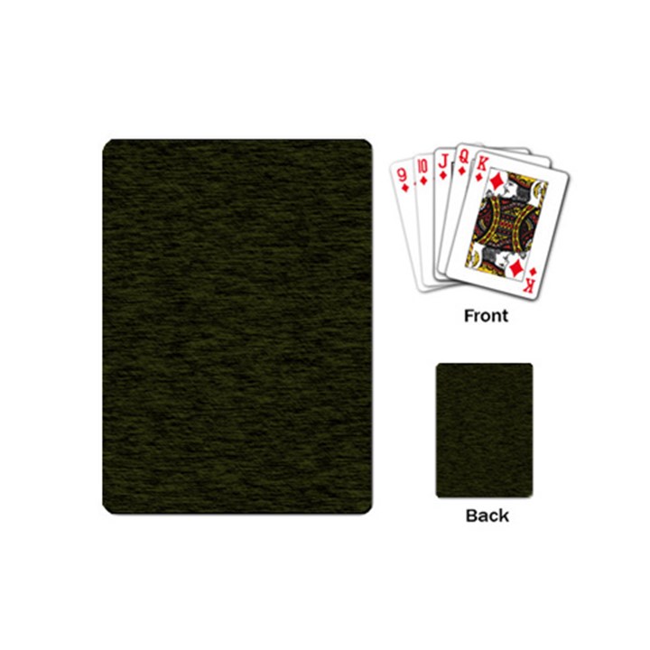 Army Green Color Textured Playing Cards Single Design (Mini)