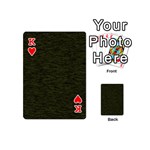 Army Green Color Textured Playing Cards 54 Designs (Mini) Front - HeartK