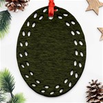 Army Green Color Textured Ornament (Oval Filigree) Front