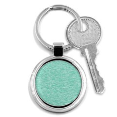 Biscay Green Texture  Key Chain (round) by SpinnyChairDesigns