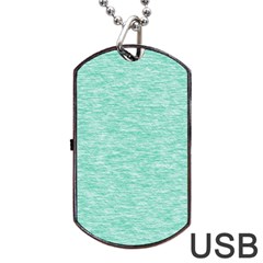 Biscay Green Texture  Dog Tag Usb Flash (two Sides) by SpinnyChairDesigns