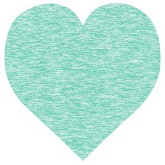 Biscay Green Texture  Wooden Puzzle Heart by SpinnyChairDesigns