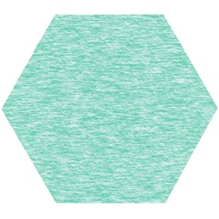 Biscay Green Texture  Wooden Puzzle Hexagon by SpinnyChairDesigns