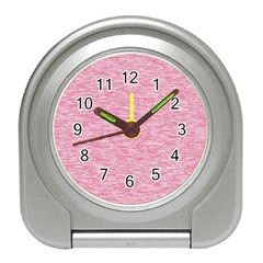 Blush Pink Textured Travel Alarm Clock by SpinnyChairDesigns