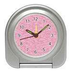 Blush Pink Textured Travel Alarm Clock Front