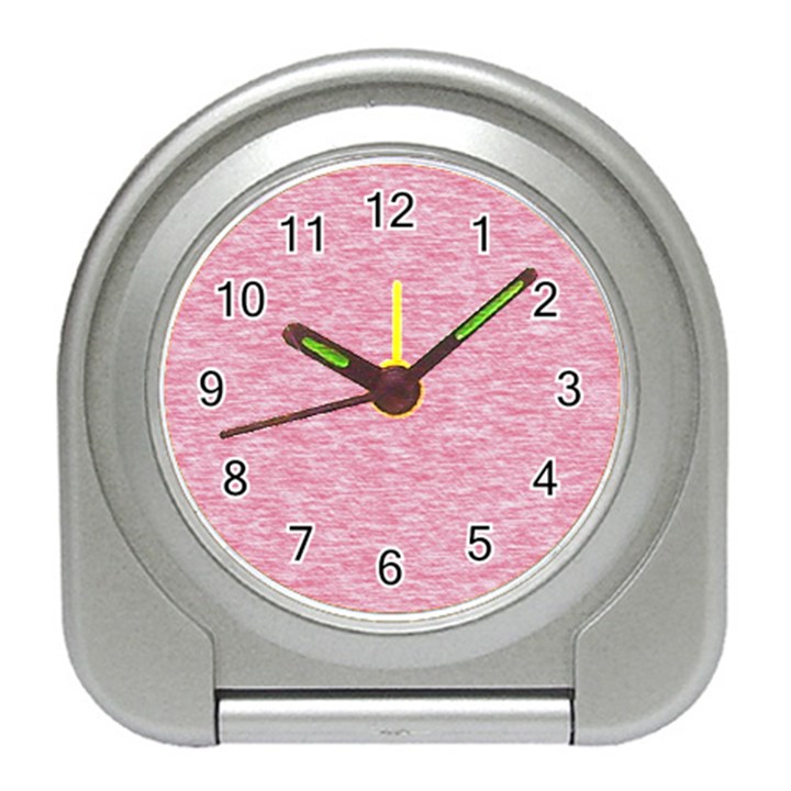 Blush Pink Textured Travel Alarm Clock