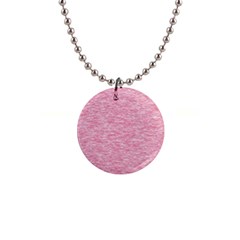 Blush Pink Textured 1  Button Necklace by SpinnyChairDesigns