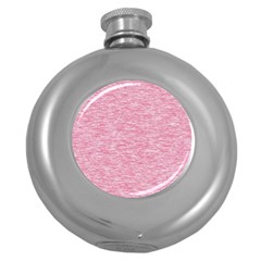 Blush Pink Textured Round Hip Flask (5 Oz) by SpinnyChairDesigns