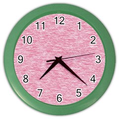 Blush Pink Textured Color Wall Clock by SpinnyChairDesigns