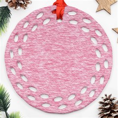 Blush Pink Textured Ornament (round Filigree) by SpinnyChairDesigns