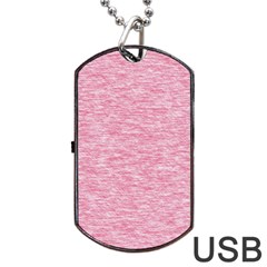 Blush Pink Textured Dog Tag Usb Flash (one Side) by SpinnyChairDesigns