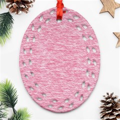 Blush Pink Textured Oval Filigree Ornament (two Sides) by SpinnyChairDesigns